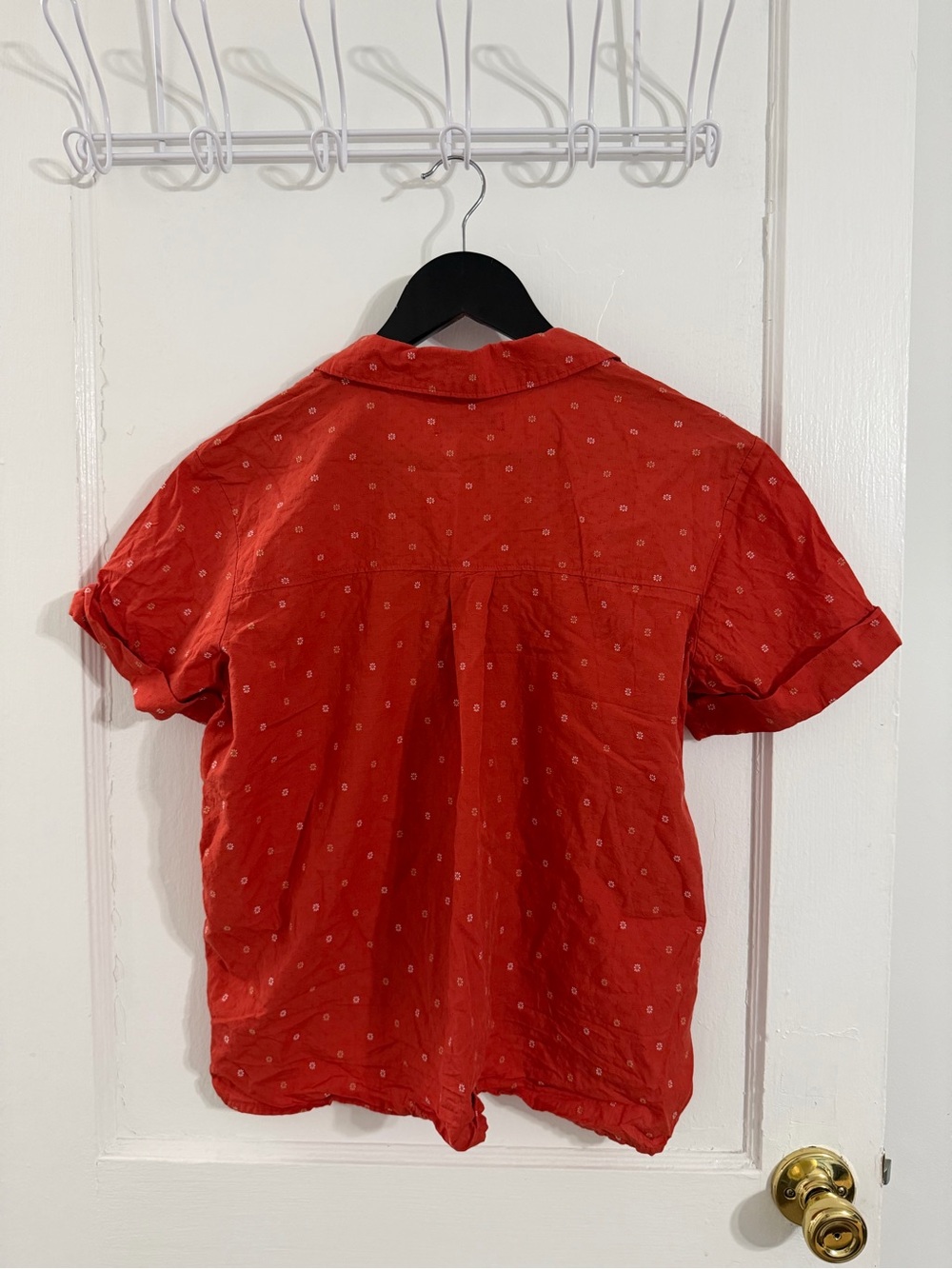 Short-Sleeve Button-Up Top - Picture 2 of 4
